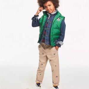 Janie and Jack Tan Kids Bottoms with Embroidered Details